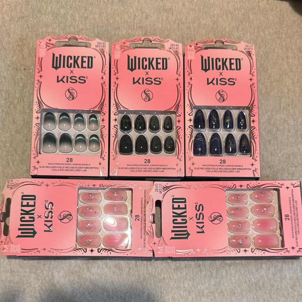 Kiss Wicked Nail Set - Pink, Green, Blue